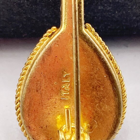 Vintage Italian micromosaic mandolin brooch ~ c. 1930s 1940s mosaic souvenir pin - Picture 7 of 8